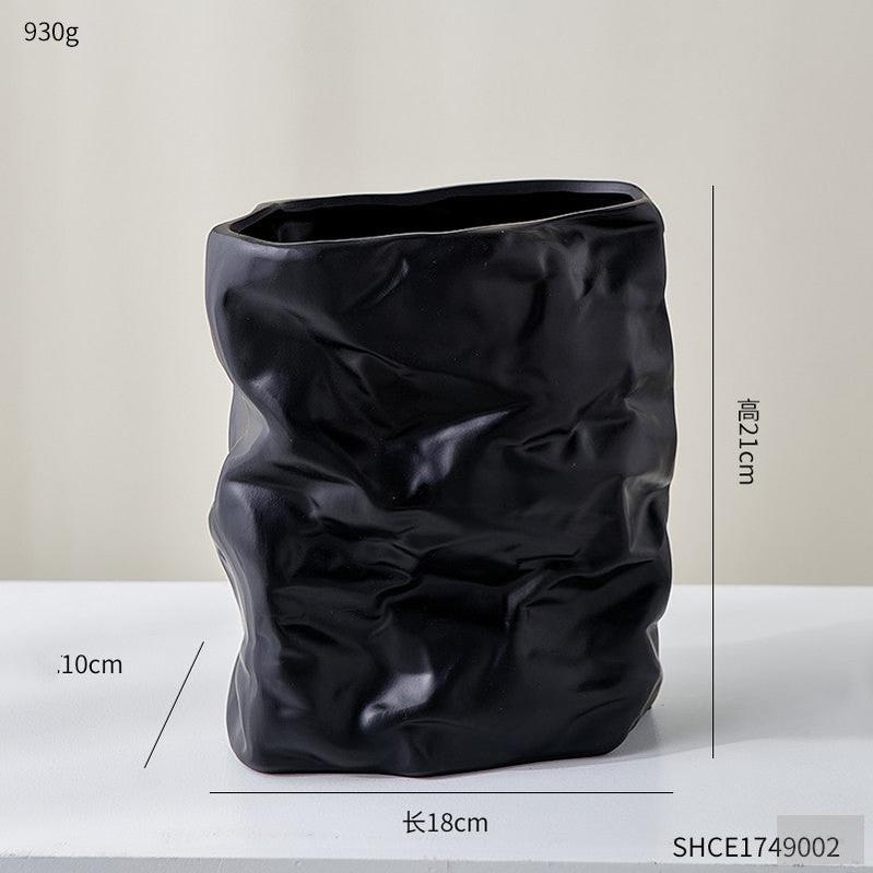 The Crushed Vase - Electroplated Ceramic - Brick Hues