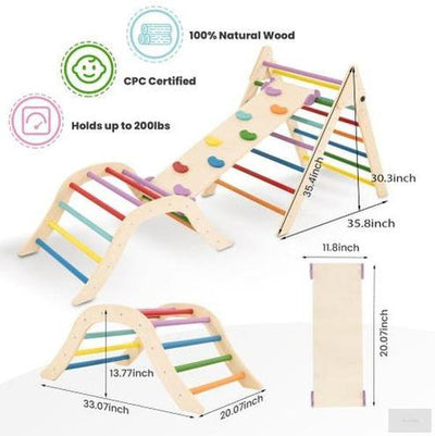 Toddler Climbing Toys - Pikler Triangle Set