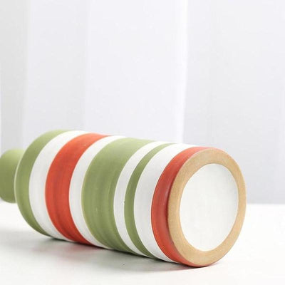 Underglaze Colorful Porcelain Vase Modern Striped Design in Multiple Shapes