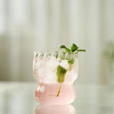Vertical Grain Glass Cute Chubby Cup Simple