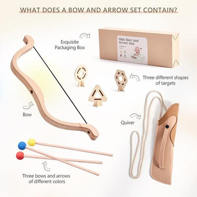 Wooden Bow and Arrow Toy Set