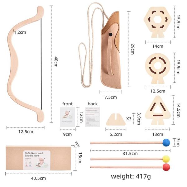 Wooden Bow and Arrow Toy Set