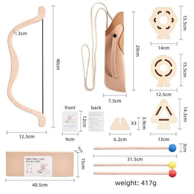 Wooden Bow and Arrow Toy Set