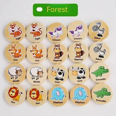 Wooden Memory Chess Game Educational Cognitive Toy for Kids