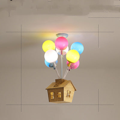 Children’s Balloon Ceiling Lamp | Korean Style Acrylic Pendant Light | LED Flying House Design – Adjustable Height (White, Warm, Tricolor Dimming)